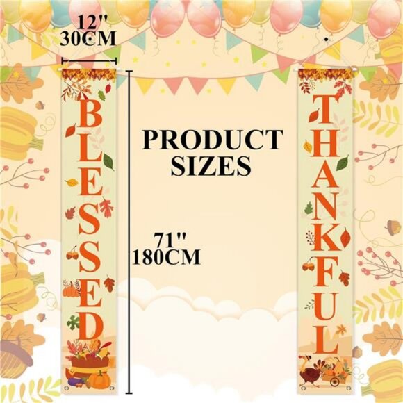 Pumpkin Maple Leaves Welcome Sign for Home Farmhouse Decor 70 x 12 Inch - Picture 9 of 14